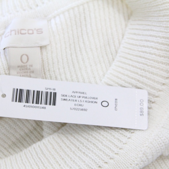 Chico's Fashion Sweater New Women Knit Top Long Sleeves Small sz 0 - Picture 7 of 8